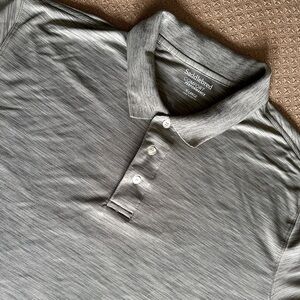 Mens XL Saddlebred comfort performance‎ gray short sleeve polo shirt